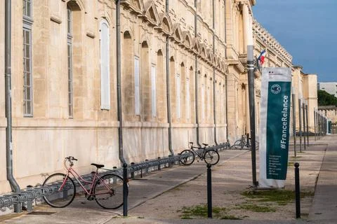 Avignon, Vaucluse, France, 12 29 2022 - Historical building facade with a ... Stock Photos