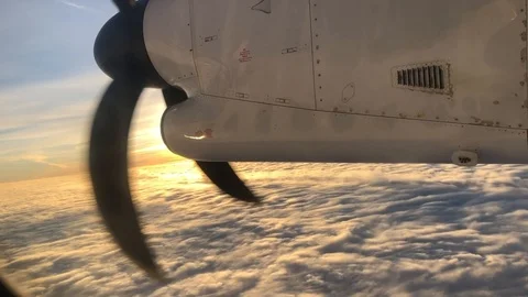 Avion with clouds sunset Stock Footage 120314498