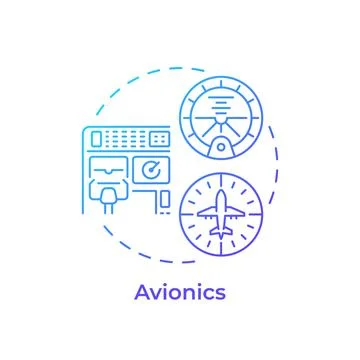 Avionics blue gradient concept icon 库存插图