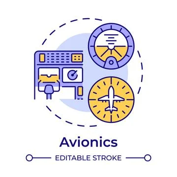 Avionics multi color concept icon 库存插图