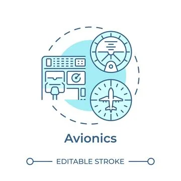 Avionics soft blue concept icon 库存插图