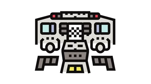 Avionics systems aeronautical engineer color icon animation Vídeo Stock 326096829