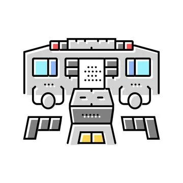 Avionics systems aeronautical engineer color icon vector illustration 库存插图
