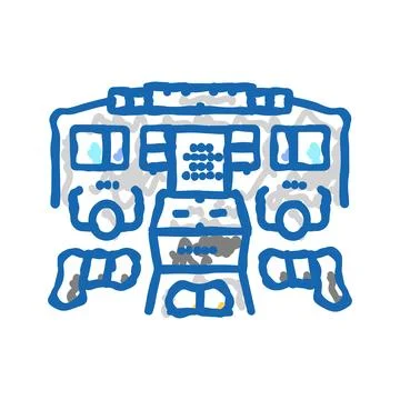 Avionics systems aeronautical engineer icon doodle illustration 库存插图