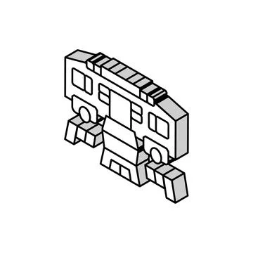 Avionics systems aeronautical engineer isometric icon vector illustration 库存插图