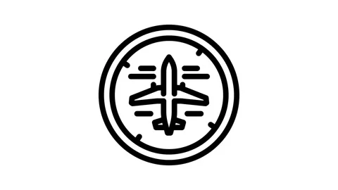 Avionics systems aeronautical engineer line icon animation Vídeo Stock 326762640