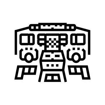 Avionics systems aeronautical engineer line icon vector illustration 库存插图