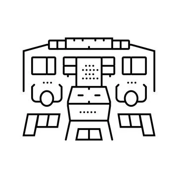 Avionics systems aeronautical engineer line icon vector illustration 库存插图