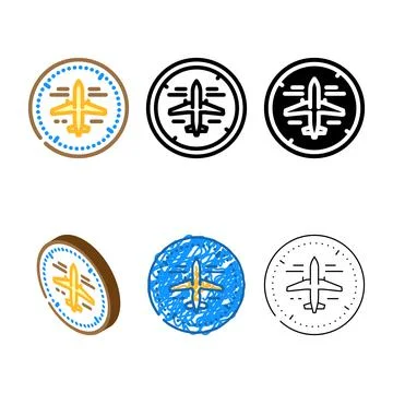 Avionics systems aeronautical simplified engineer color icon vector 스톡 일러스트