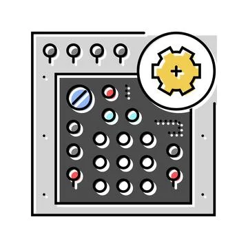 Avionics testing aircraft color icon vector illustration 库存插图