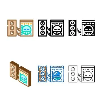 Avionics testing aircraft color range icon vector Stock Illustration