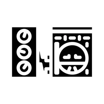 Avionics testing aircraft glyph icon vector illustration 库存插图