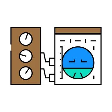 Avionics testing aircraft icon color illustration 库存插图