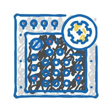Avionics testing aircraft icon doodle illustration 库存插图