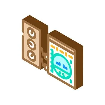 Avionics testing aircraft isometric icon vector illustration 库存插图