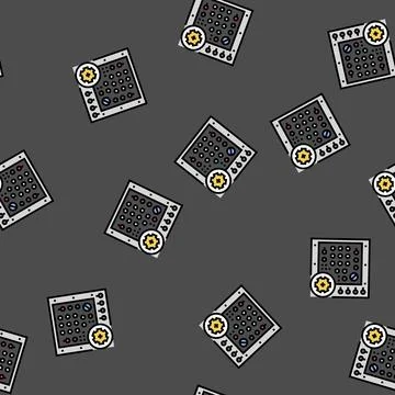 Avionics testing aircraft vector seamless pattern 스톡 일러스트