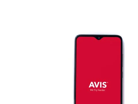 Avis IL app launch screen on smartphone on white background Foto stock