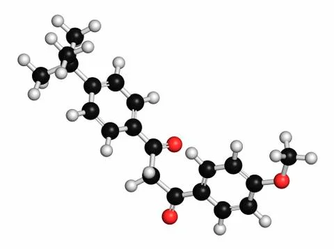 Avobenzone sunscreen molecule Illustration