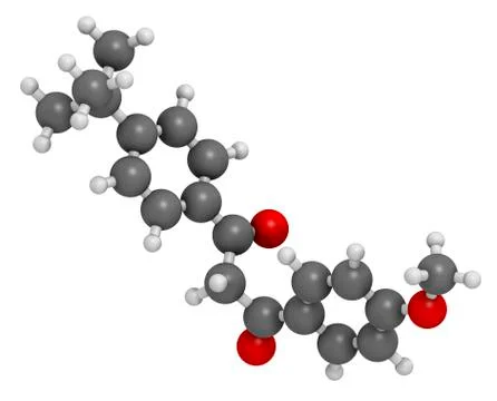 Avobenzone sunscreen molecule Illustration
