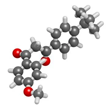 Avobenzone sunscreen molecule Illustration