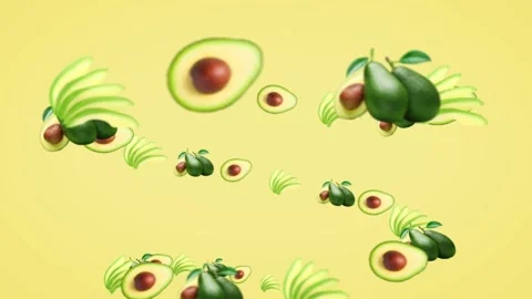 Avocado and avocado Slices vortex background video Stock-Footage 279146777