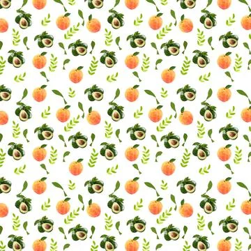 Avocado and peach Stock Illustration