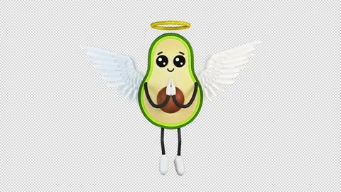 Avocado angel with wings 库存影片 168028996