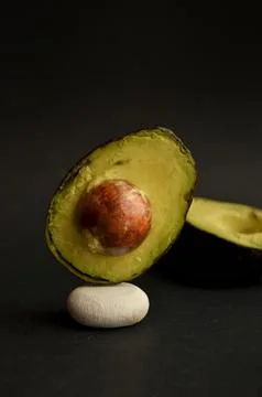 Avocado on black background Foto stock