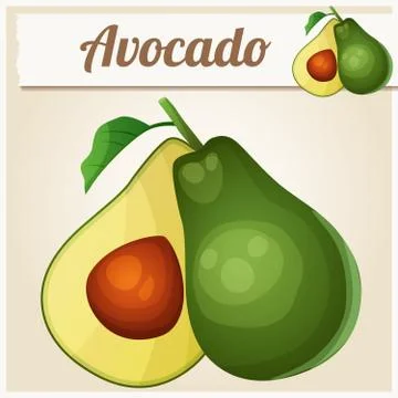Avocado. Cartoon vector icon Illustrazione stock