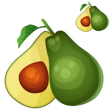 Avocado. Cartoon vector icon isolated on white Stock Illustration