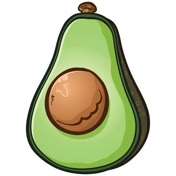 Avocado Cartoon Vector Illustration Stock Illustration