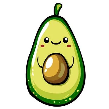 Avocado character design vector illustration isolated on white background. Stock Illustration