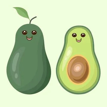 Avocado character, flat vector illustration Stock Illustration