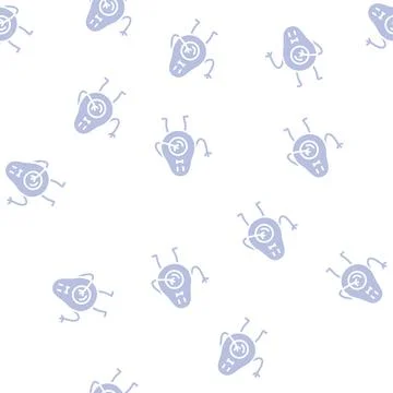 Avocado character glyph seamless pattern Stock Illustration