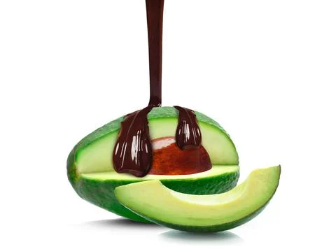 Avocado with chocolate Stock Photos