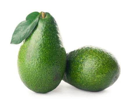 Avocado, clipping path, isolated on white background full depth of field . Stock Photos