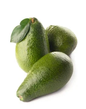 Avocado, clipping path, isolated on white background full depth of field . Stock Photos