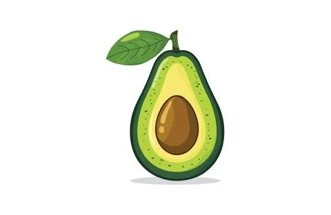 Avocado color icon vector, isolated on white background. Beautiful avocado .. Stock Illustration