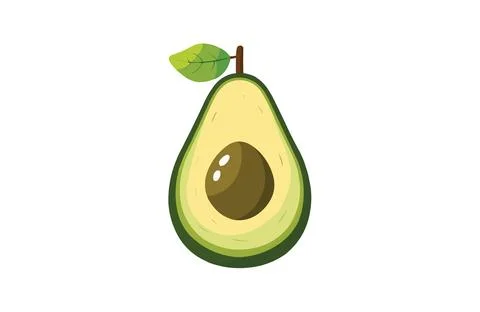 Avocado color icon vector, isolated on white background. Beautiful avocado .. Stock Illustration