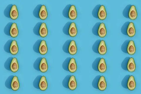 Avocado color on a solid background, the top view pattern Foto stock