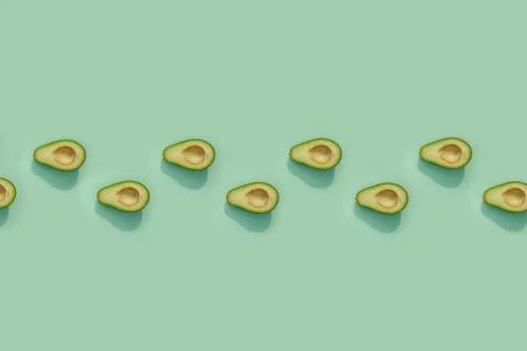 Avocado on a colored background food pattern Stock-Fotos