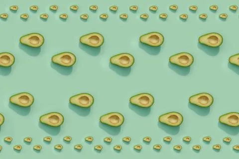 Avocado on a colored background food pattern Foto stock