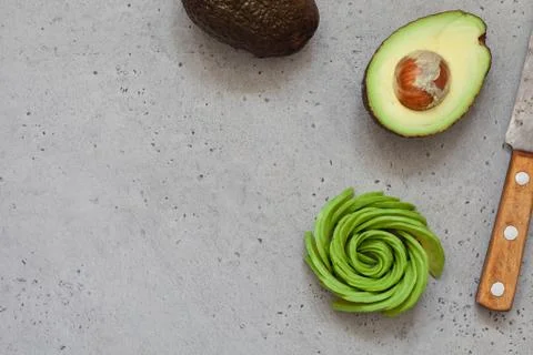Avocado on concrete table Stock-Fotos