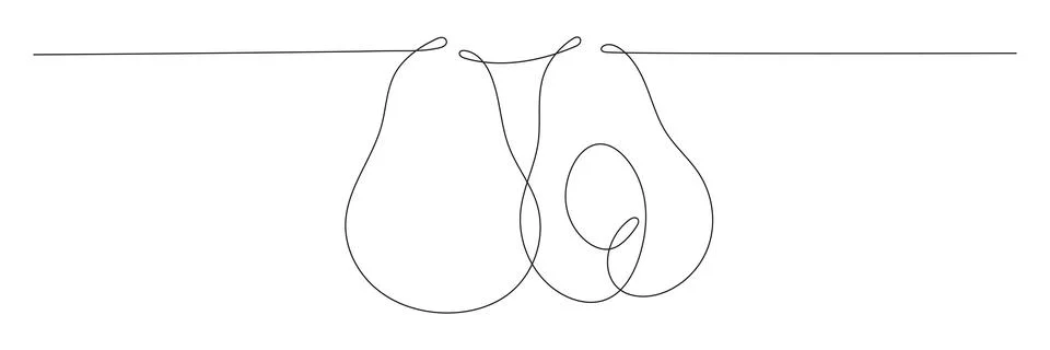 Avocado continuous one line drawing. Stock Illustration