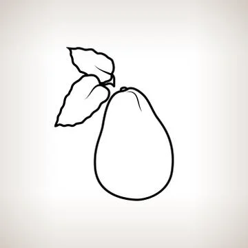 Avocado in the Contours 스톡 일러스트