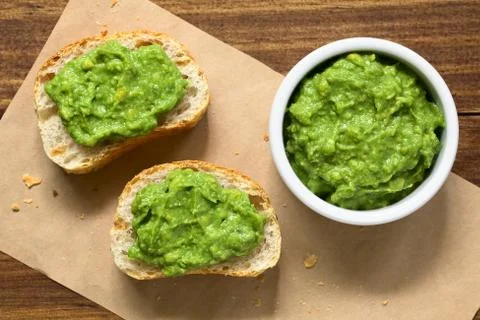 Avocado Cream on Bread Stock Photos
