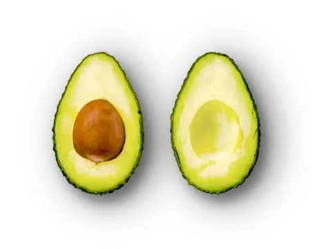 Avocado cut in half Stock Photos
