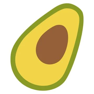 Avocado cut with seed. Vector Stock Illustration