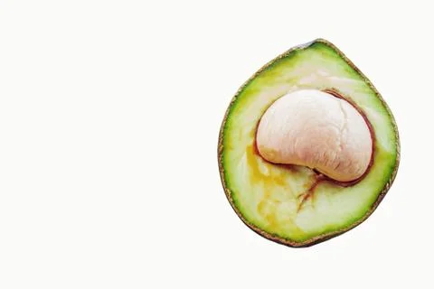 Avocado cut on white background. Foto stock