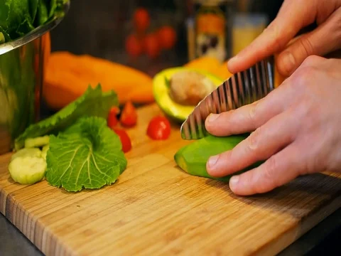 Avocado cut,vegetables Stock Footage 81937907